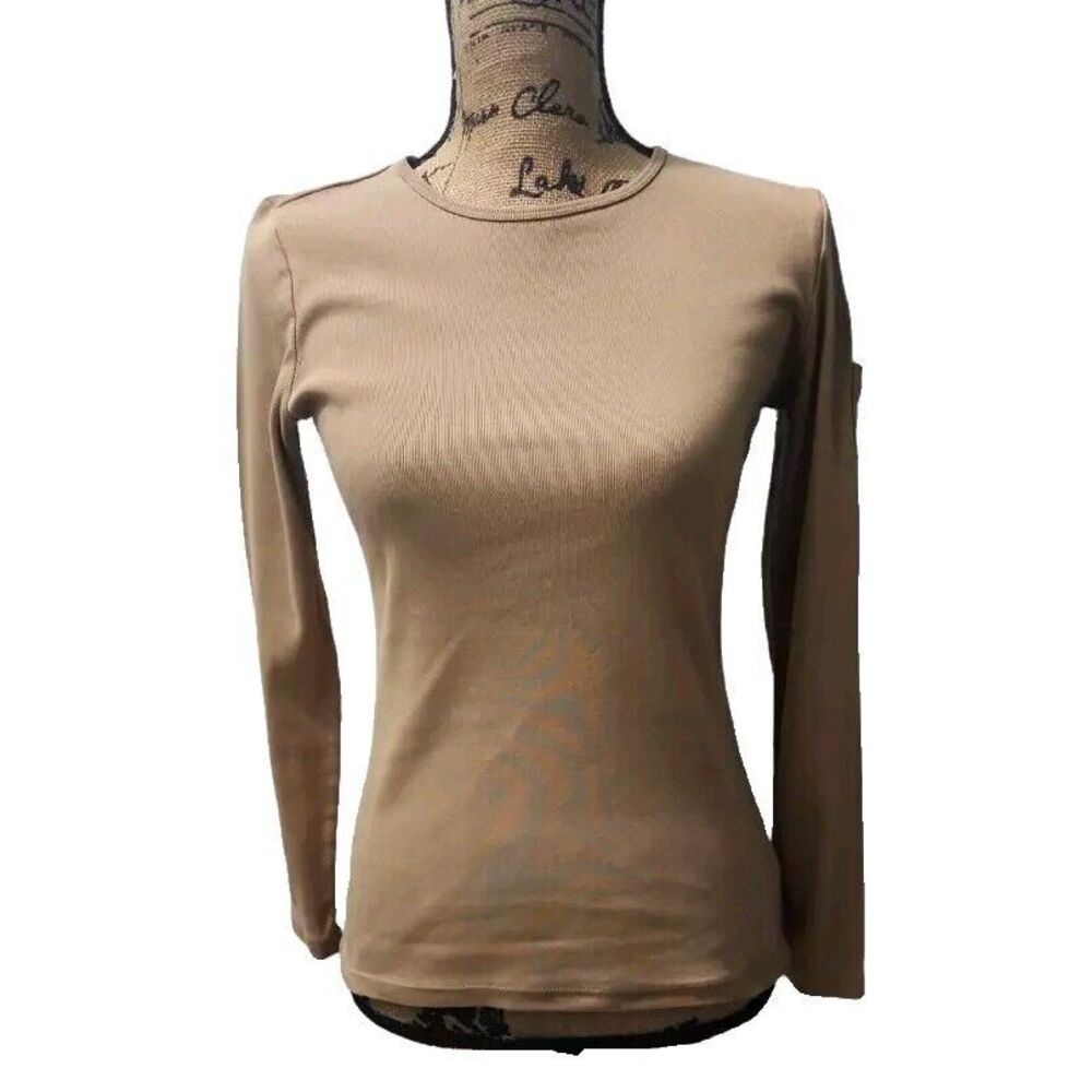 Ralph Lauren Women's Size S Cable Knit Top Beige Long Sleeve